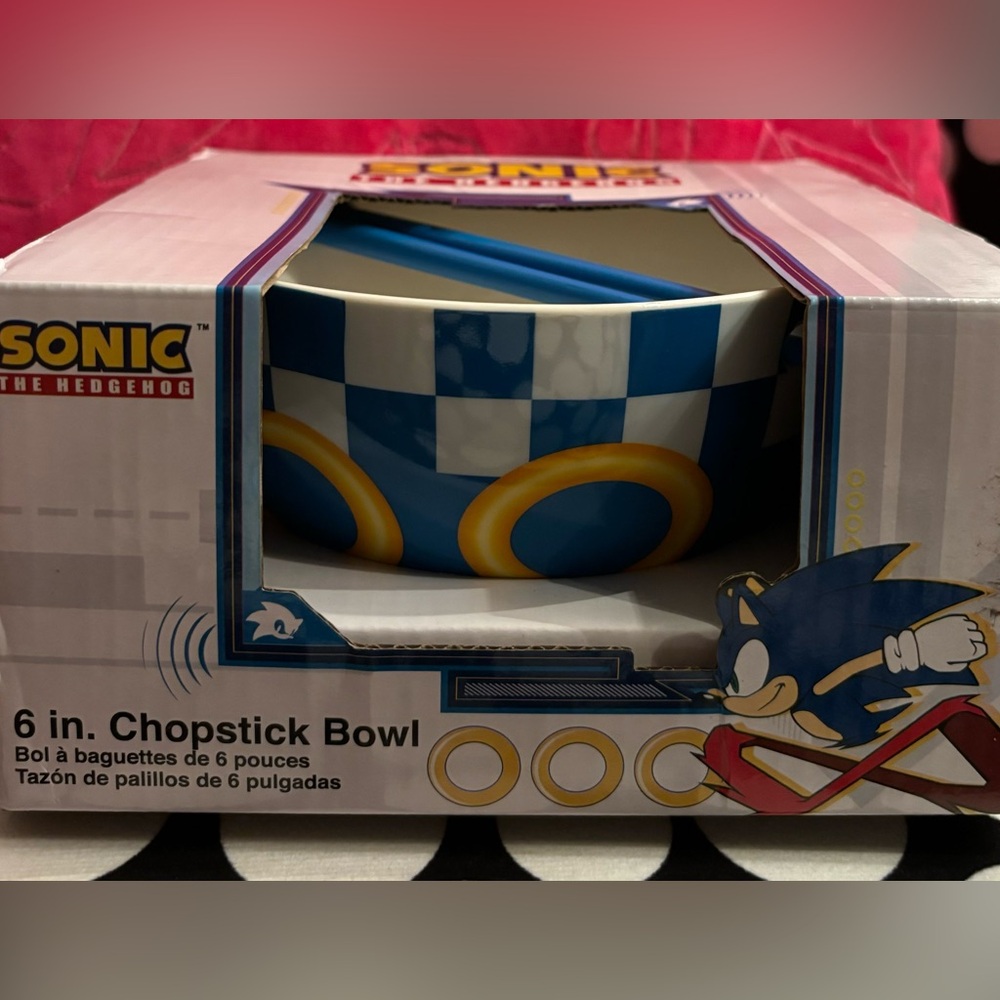 Sonic The Hedgehog Ceramic Ramen Bowl with Chopsticks